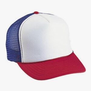 Adjustable Snap Back Red, White, and Blue Trucker Hat